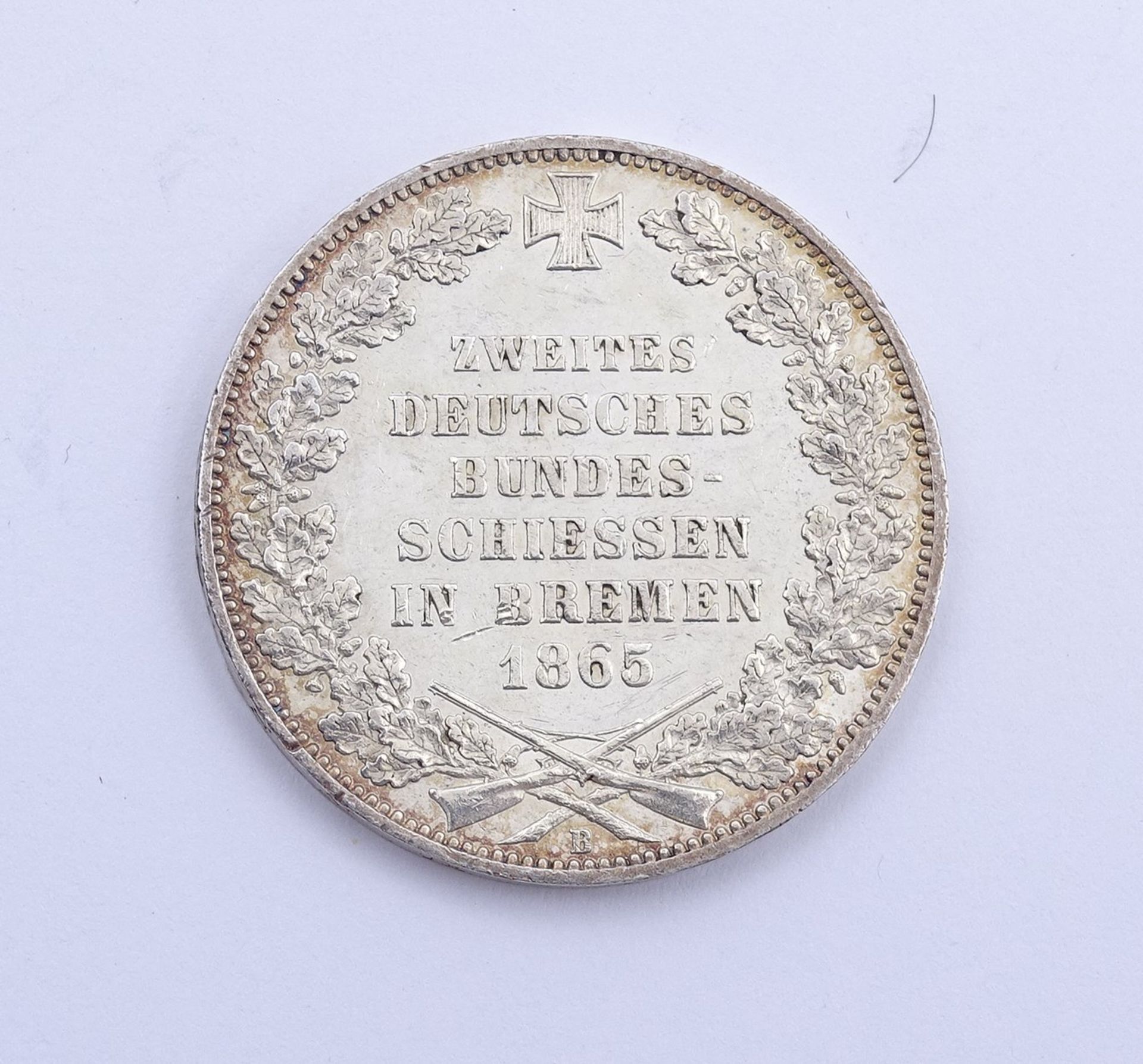 1 Thaler 1865 Freie Hansestadt Bremen - zweites Deutsches Bundes-Schiessen in Bremen 1865, Silber,  - Bild 2 aus 2