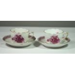 2x Mokkatassen mit U.T., Herend, Aponyi rot, Tassen H-4,8cm.