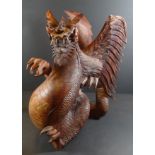 gr. Holzschnitzerei, Drache, H-43 cm