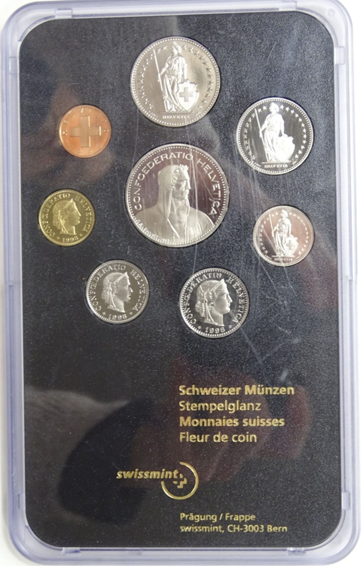 Münzsatz Schweizer Franken 1998, 8,86 CHF, in Schatulle - Image 3 of 3