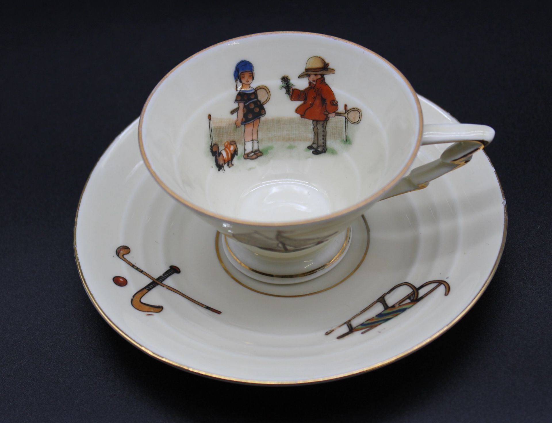 Kindertasse, Kindermotive, um 1920, Tasse H-4,5cm.