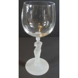 Weinglas mit figürlichen Stiel, H-18 cm, wohl Bimini