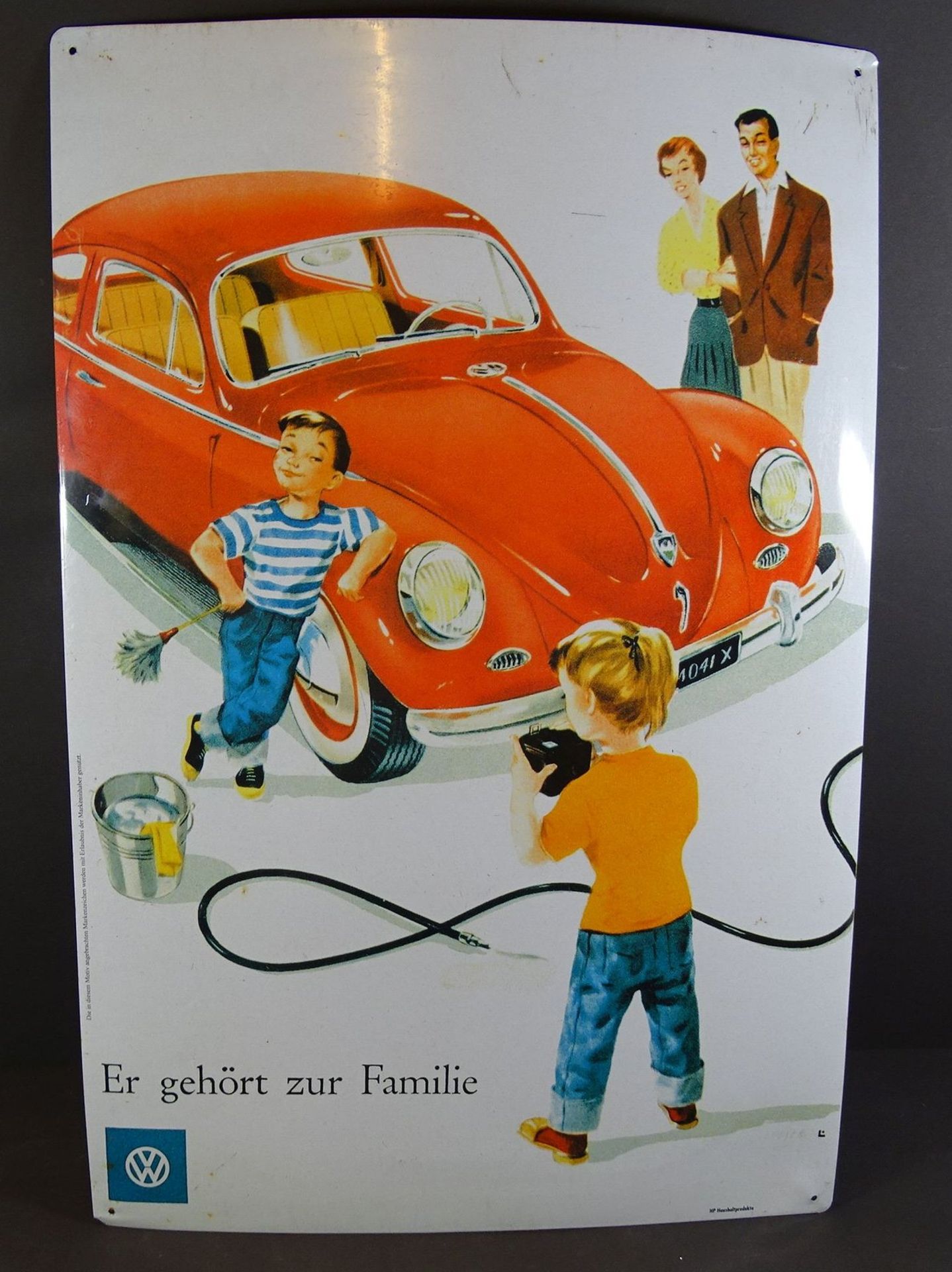 Blechsachild "VW-Er gehört zur Familie" 58x38 cm