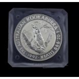 1 Dollar 1992 OZ Feinsilber 0.999 - The australian Kookaburra, gekapselt