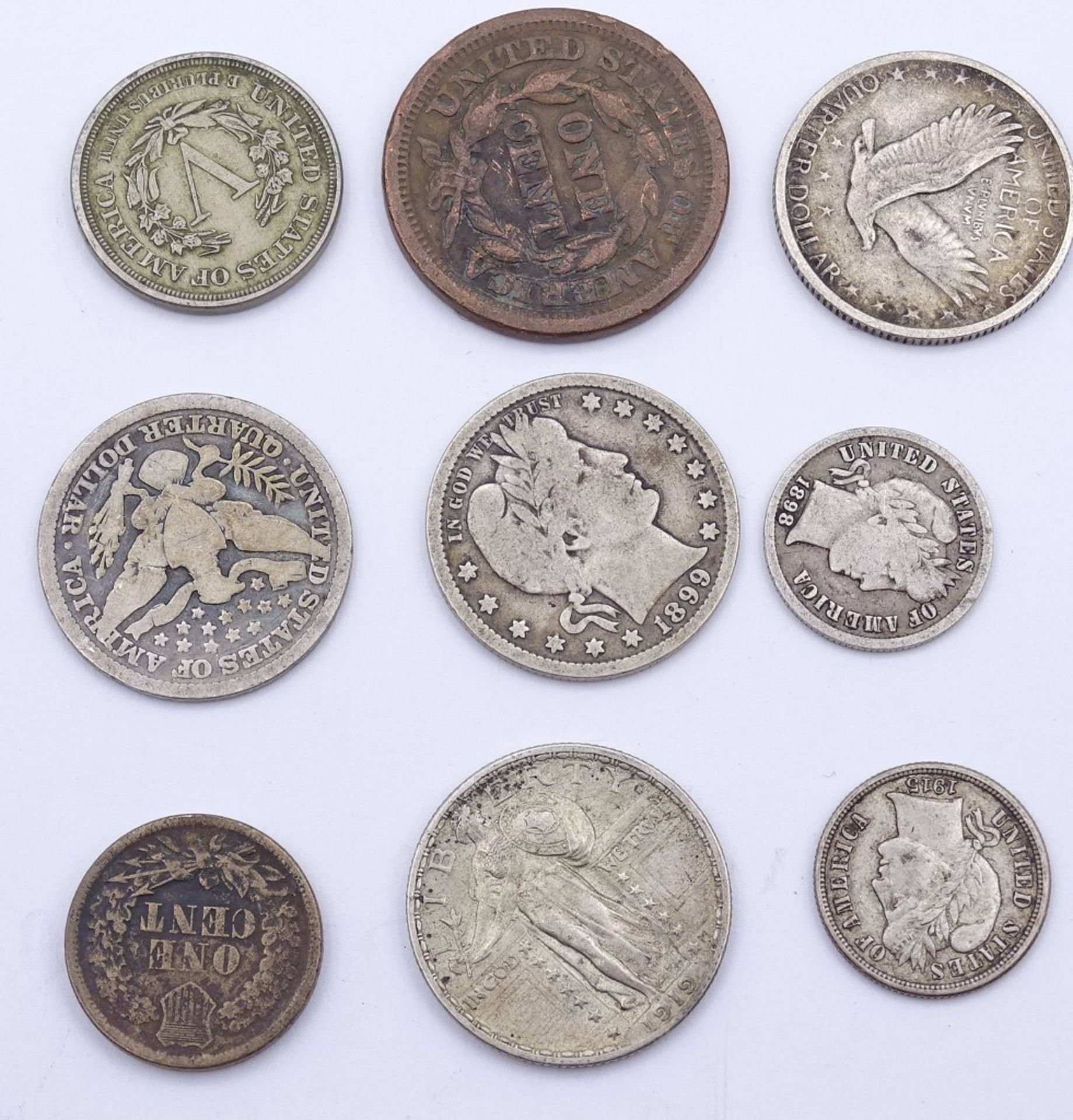Konvolut alter Kleinmünzen USA, überw. Silber