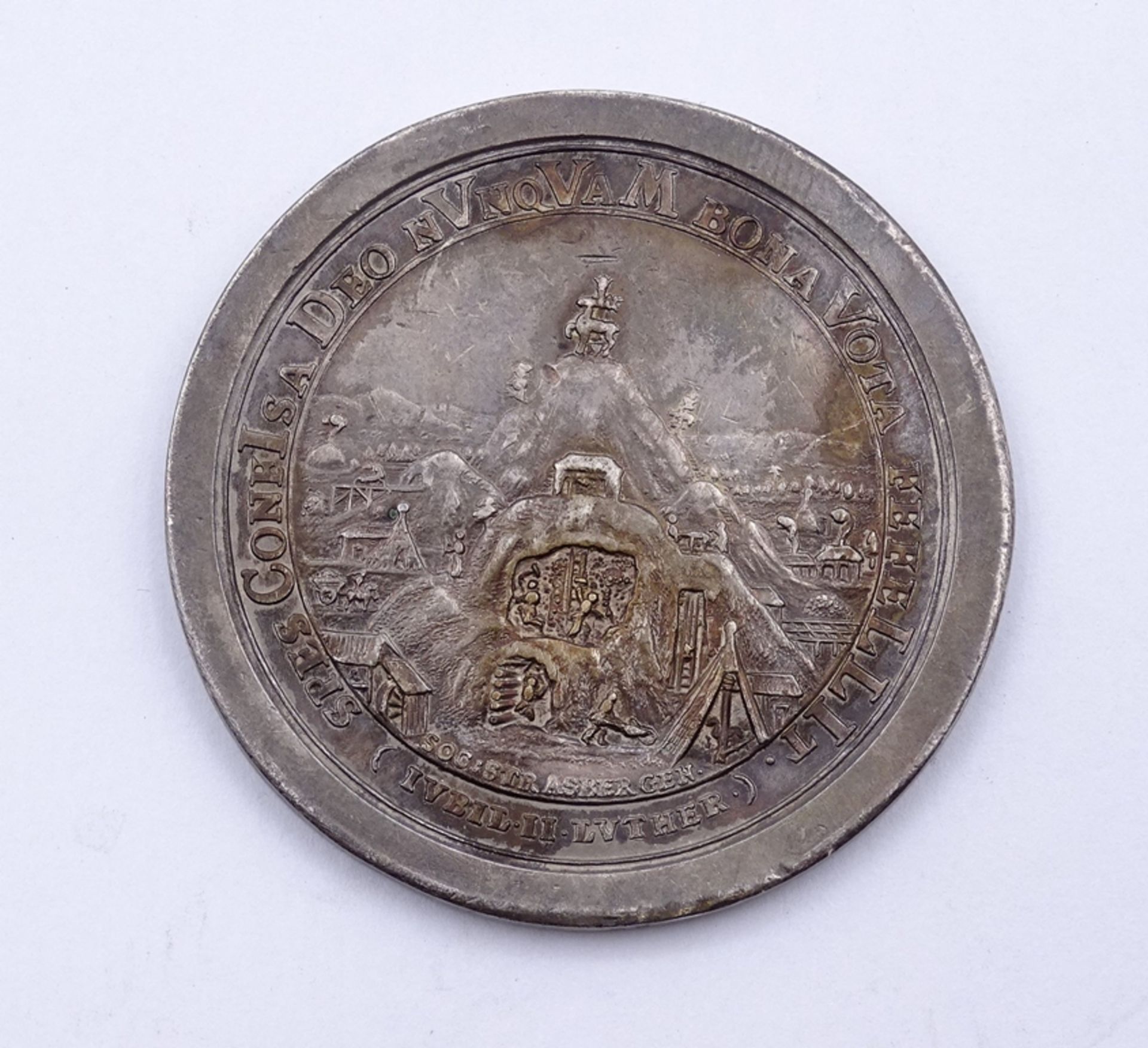 Martin Luther Medaille, D. 42,7mm, Kupfer Zinn Legierung, Rand GB gemarkt - Bild 2 aus 2