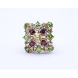 Multicolor Silber Ring, Sterling Silber 0.925, 15g., RG 54