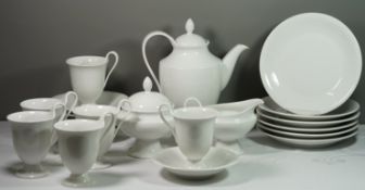 21tlg. Kaffeeservice, KPM BErlin, Szeptermarke, Weißporzellan, Champagner-Henkel, Kaffeekern, 6x ko