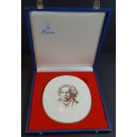 Meissen Plakette mit Portrait Beethoven, 17x13 cm, 1.Wahl, in OVP