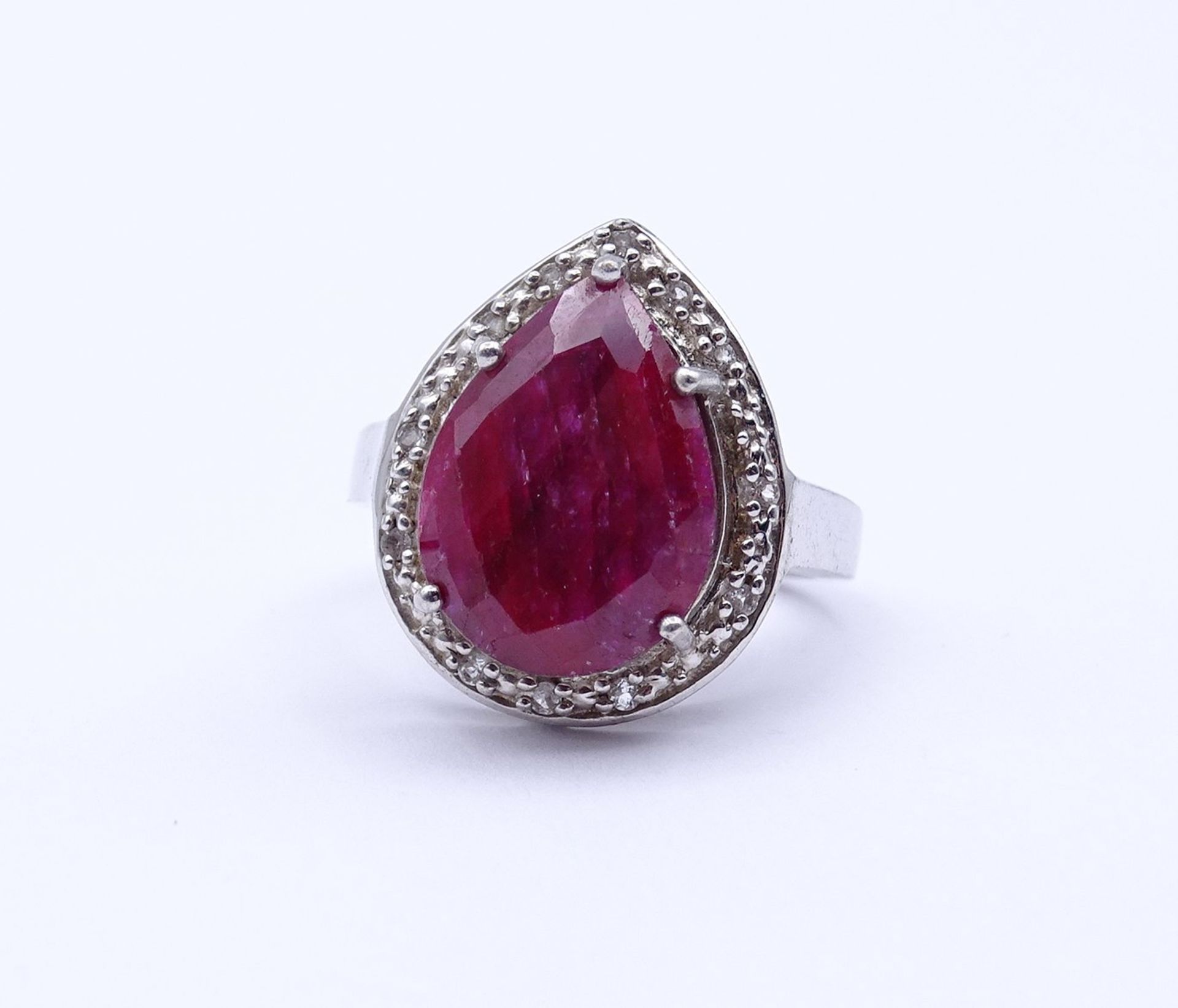 Silber Ring mit opaken Rubin, Sterling Silber 0.925, IV- Harry Ivens, 8,3g., RG 57 - Bild 2 aus 5