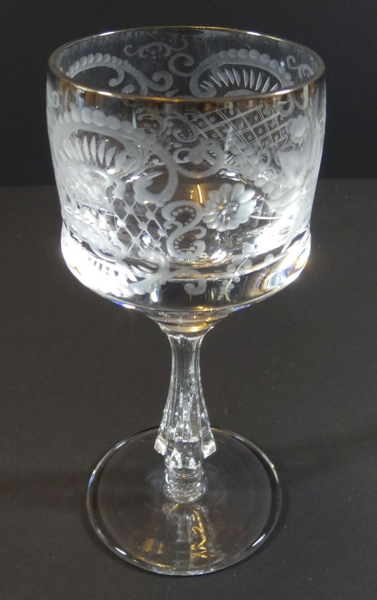 Weinglas mit Barockschliff, H-15,5 cm