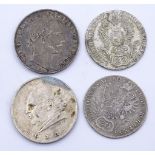 4 alte Silber Münzen - Österreich, zus. 37,38g.