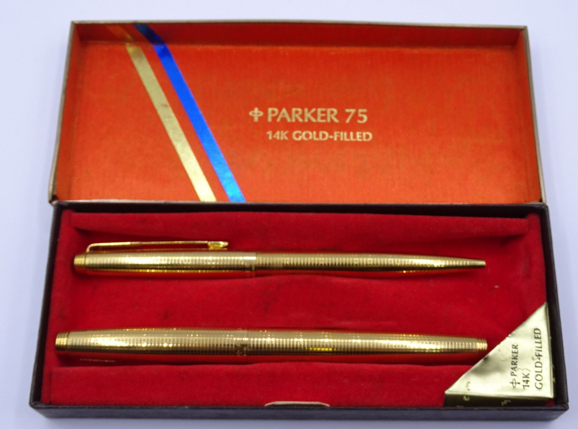 Schreibset "Parker", Füller und Kugelschreiber, GG Feder 14K in Schachtel - Bild 3 aus 4