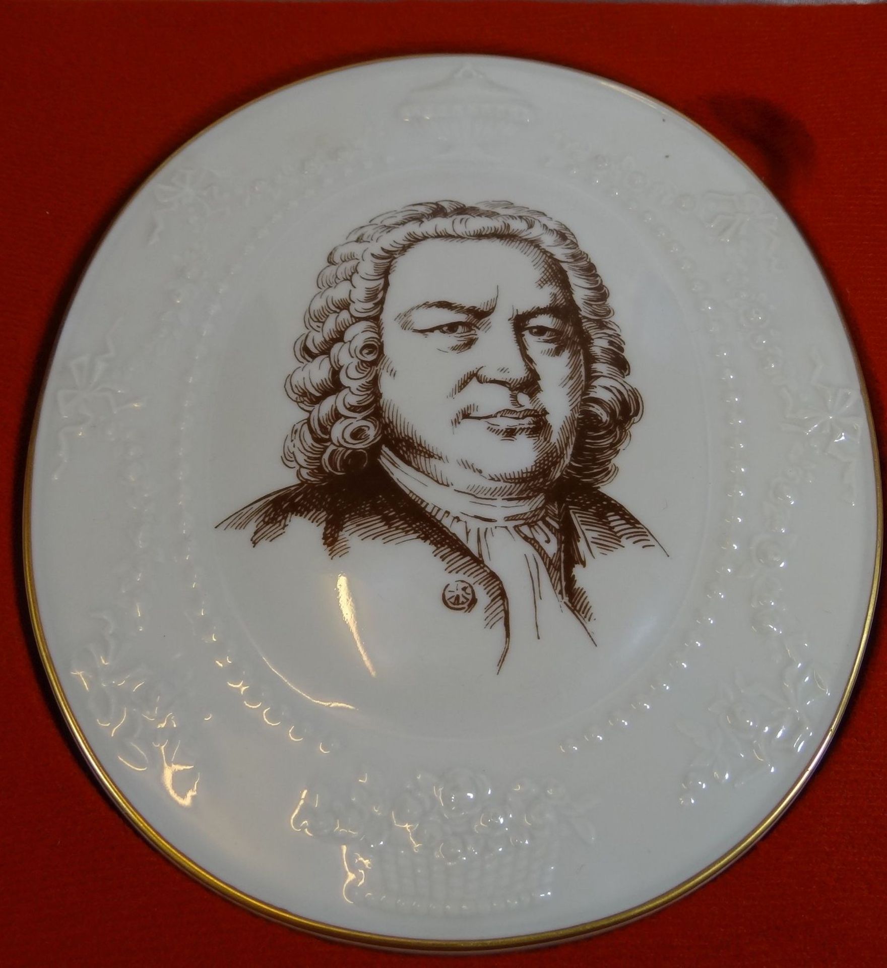 Meissen Plakette, Portrait Bach, 17x13 cm, in OVP, 1.Wahl - Image 2 of 3