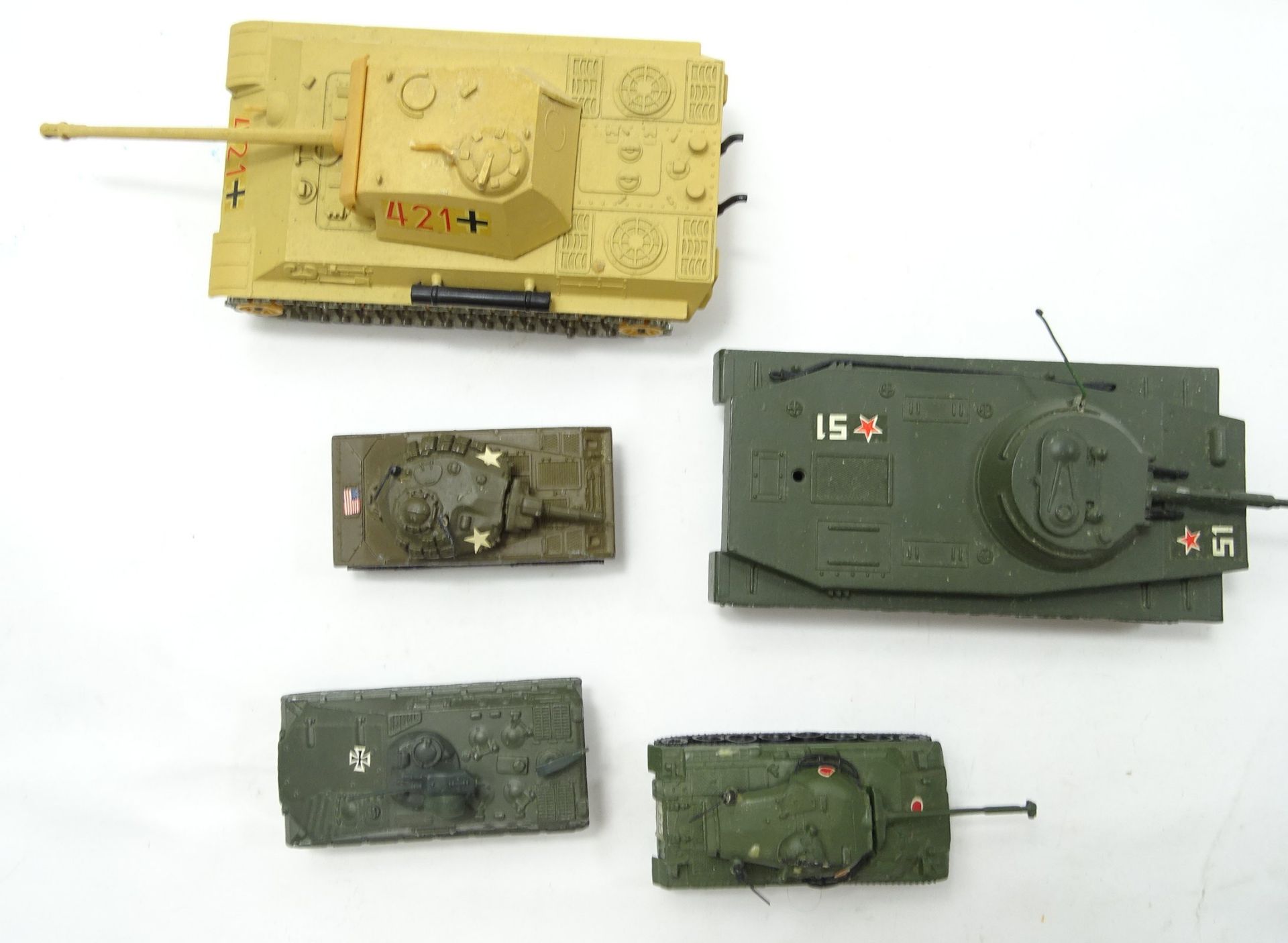 11 Panzermodelle, Metall, L. 7-13 cm, mit Altersspuren - Bild 4 aus 6