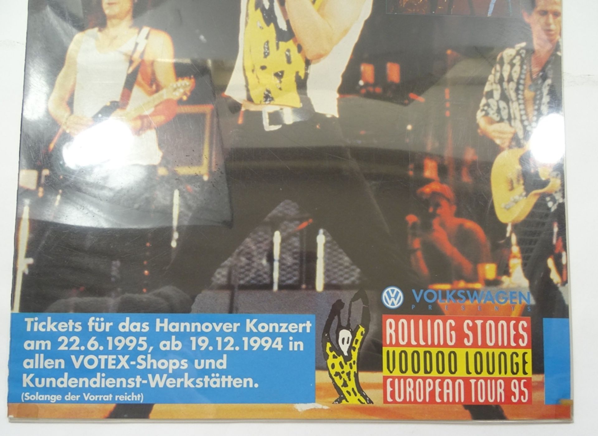 Werbeplakat Rolling Stones, Voodoo Lounge Tour, 1995, 62 x 42 cm, Rückseite mit Wasserfleck - Bild 2 aus 4