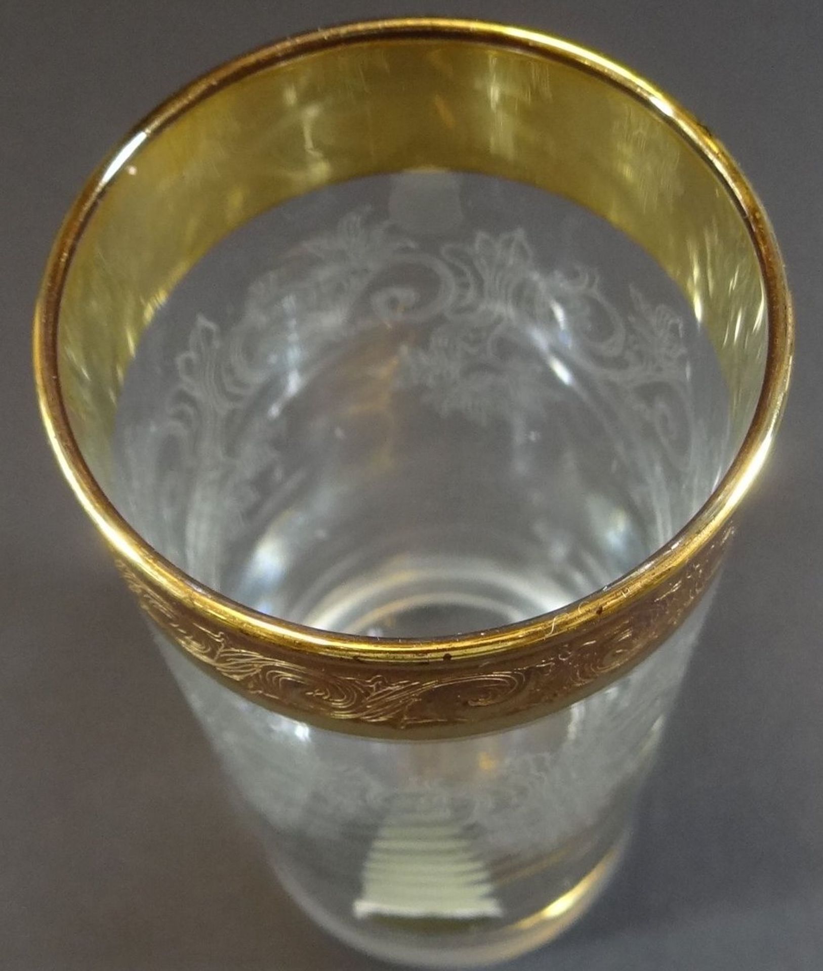 58 tg. Gläsersatz mit Golddekor, Handarbeit, H-max 16 cm, min. 6 cm, bei einigen Golddekor berieben - Bild 7 aus 16