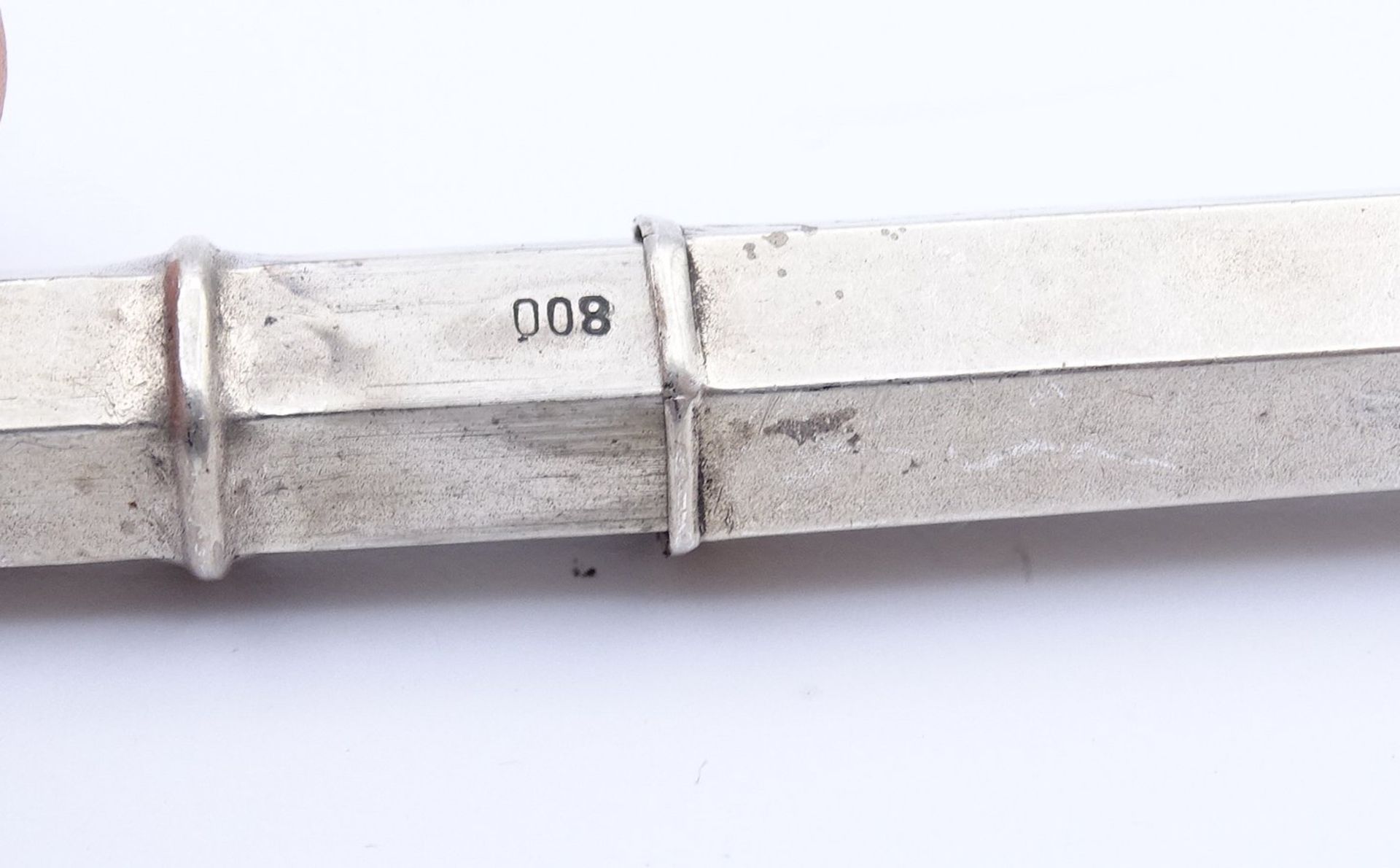 800er Silber Behälter, L. 9,0cm, 5,9g. - Bild 2 aus 2