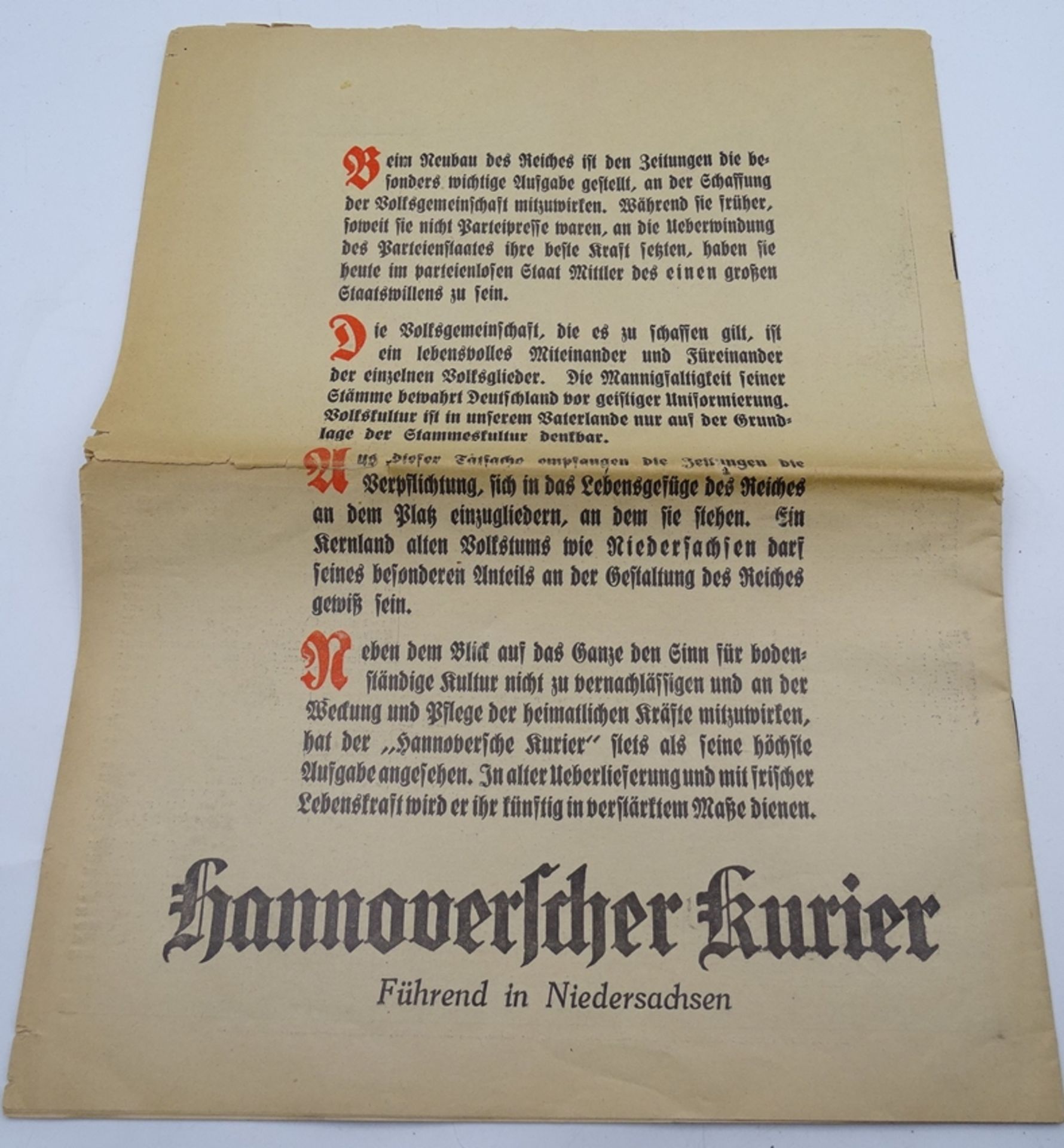 Hannoverischer Kurier "Das politische Bekenntnis von Nürnberg" - Bild 2 aus 5
