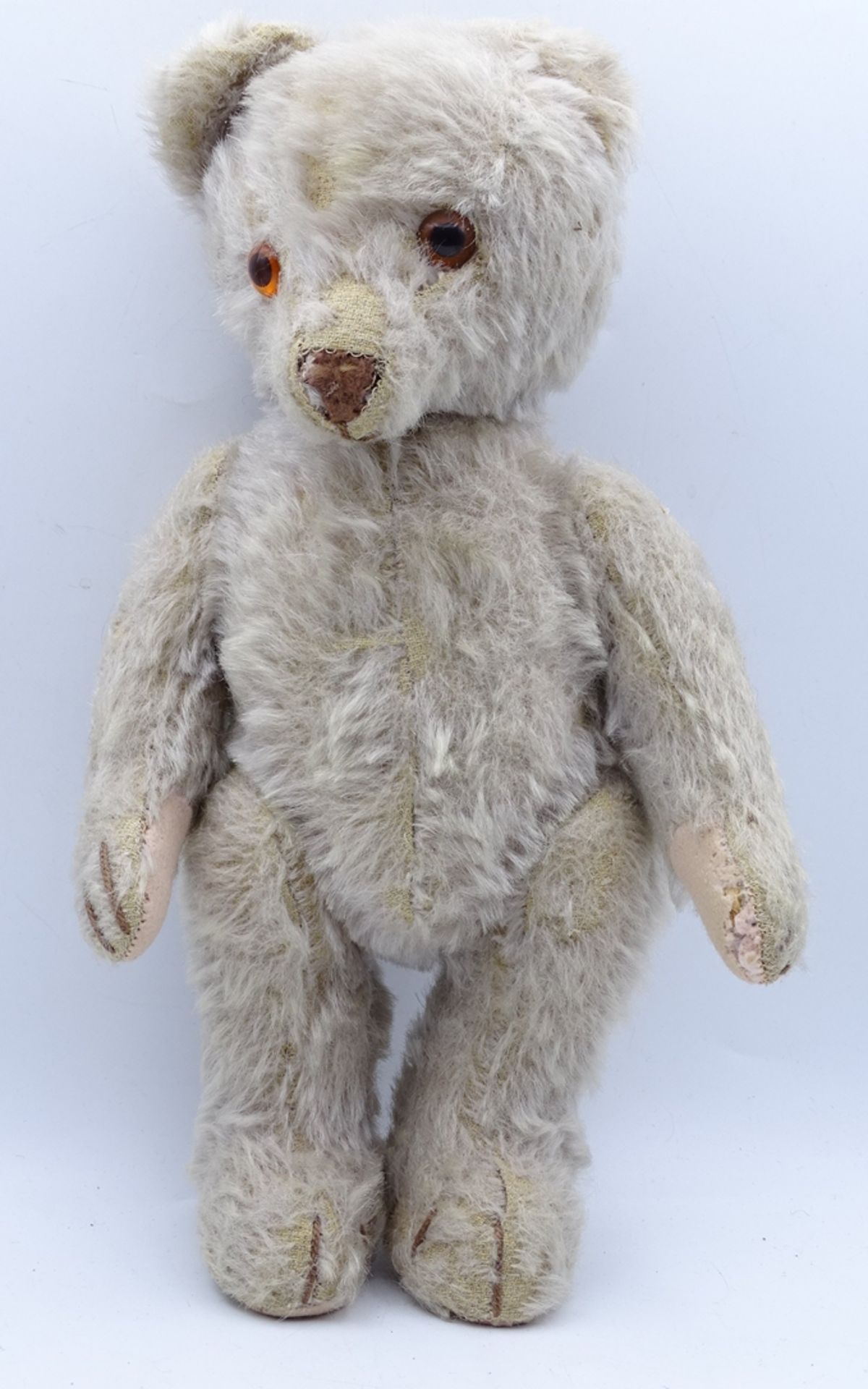 Alter Teddy mit Druckstimme, bespielte Erhaltung, L. 27cm