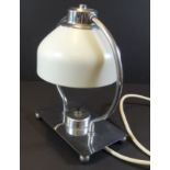 kl. Tischlampe, verchromt, Metallschirm verstellbar, H-21 cm, Stand, 15x9 cm,