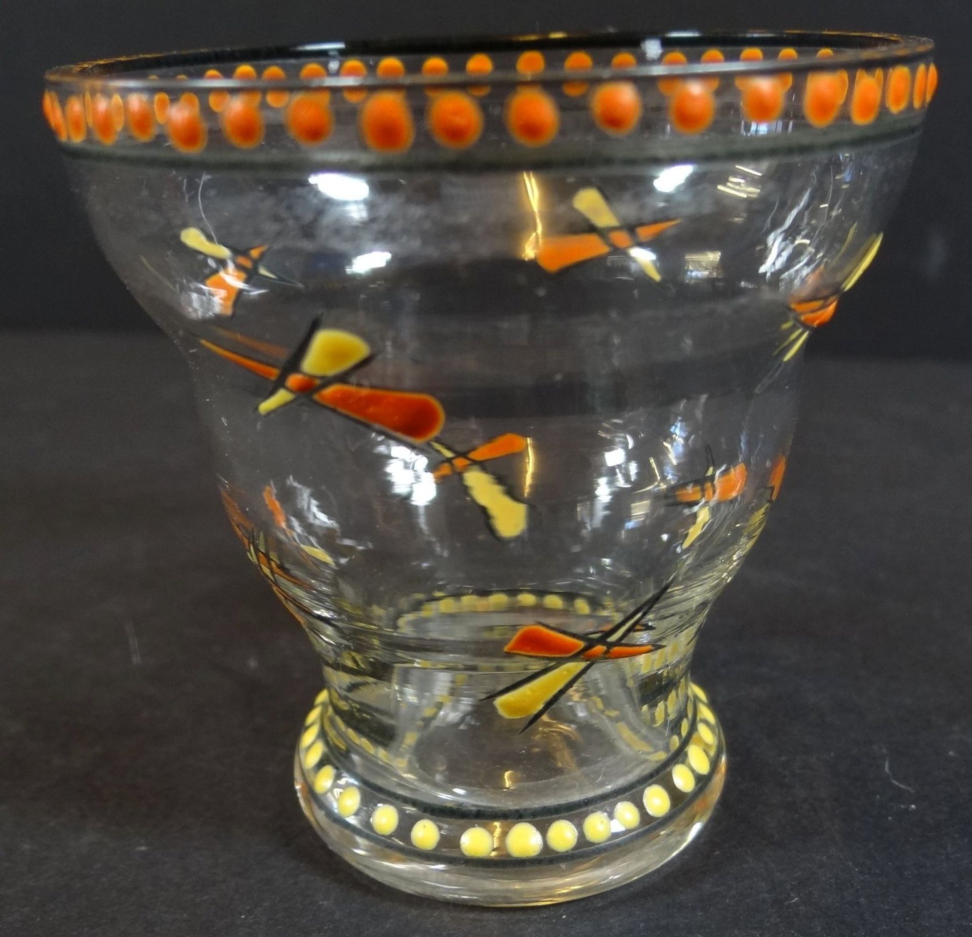 kl. Desertweinglas, Handbemalt, H-6 cm - Bild 3 aus 3