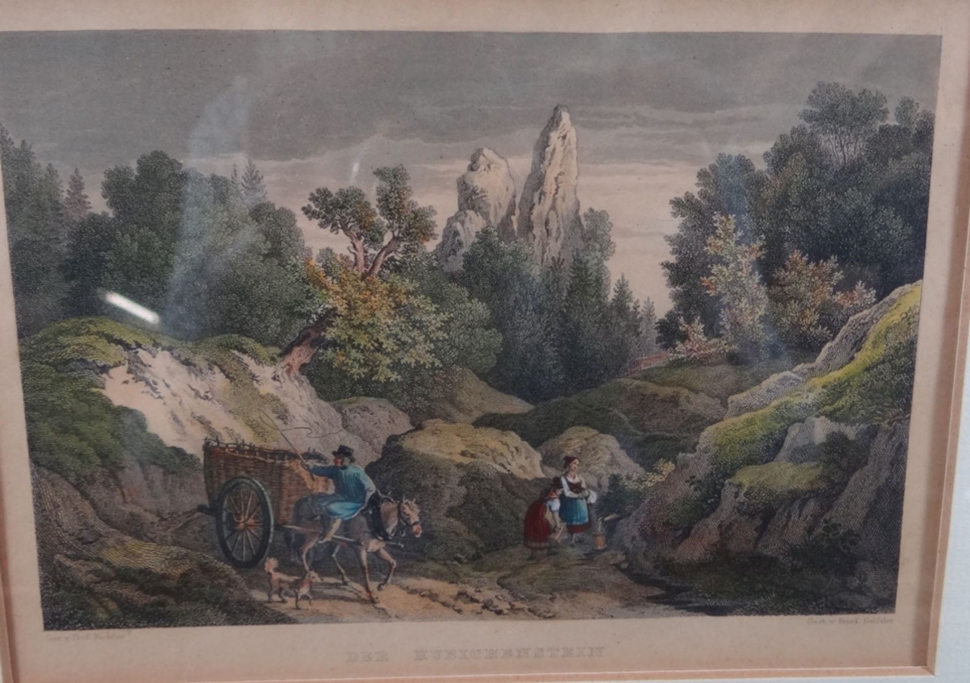 5x Ansichtenstiche um 1840, Hamburg und umzu, koloriert und gut gerahmt, RG je 26x32 cm, - Image 6 of 19