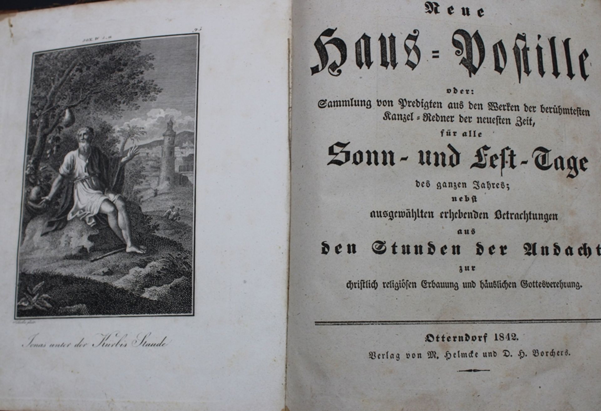 Die neue Hauspostille, 1842, Otterndorf, Altersspuren - Bild 2 aus 5