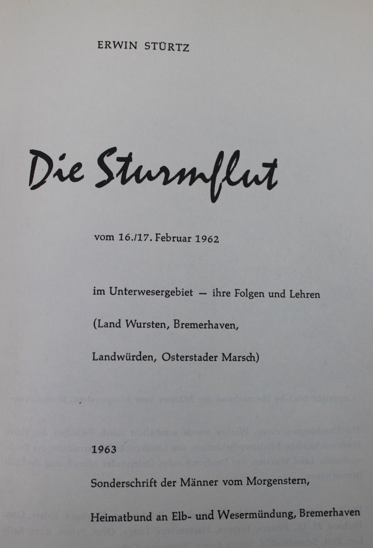 Erwin Stürtz, Sturmflut 1962, anbei 3 Postkarten - Bild 2 aus 3