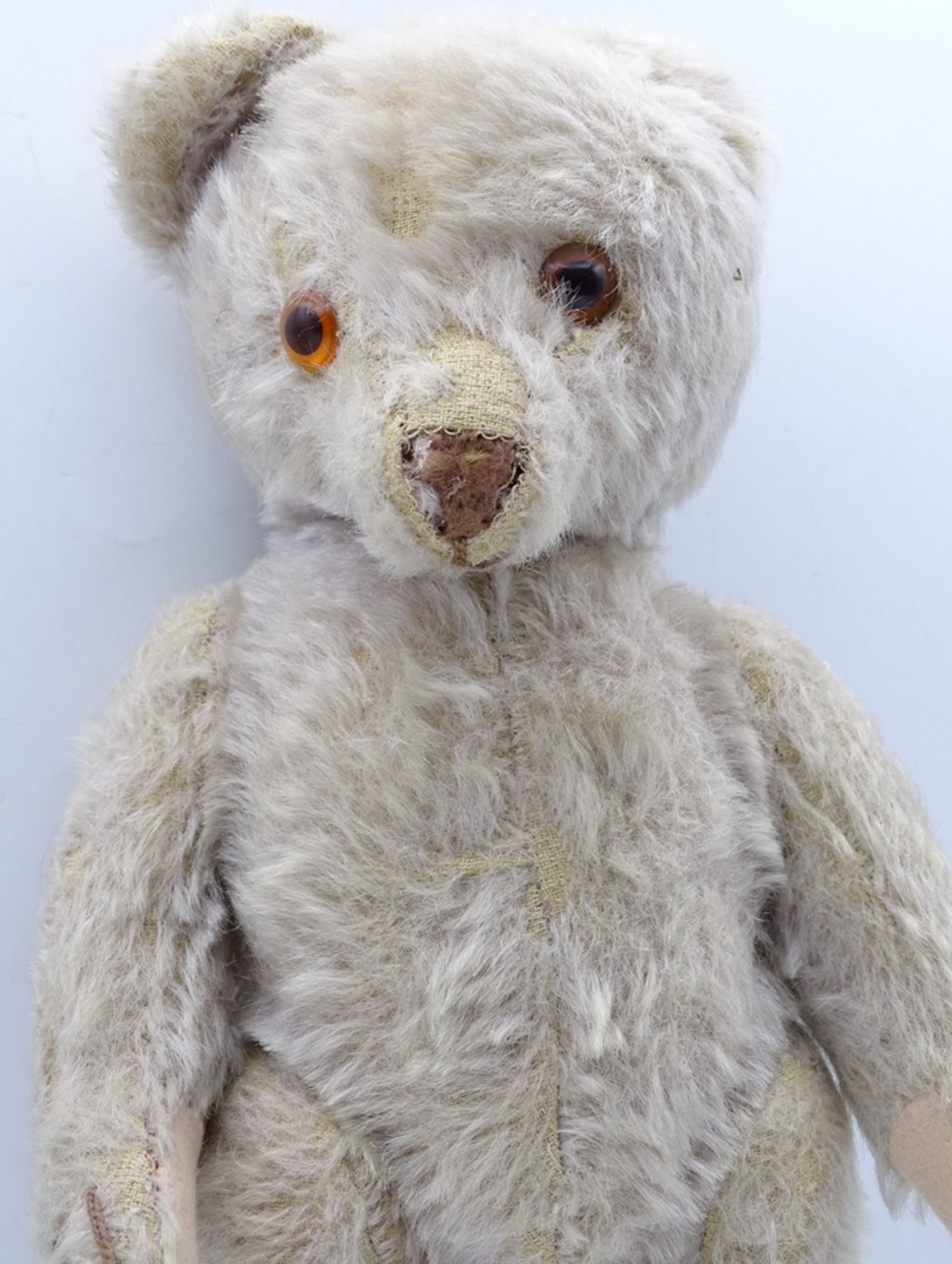 Alter Teddy mit Druckstimme, bespielte Erhaltung, L. 27cm - Bild 2 aus 3