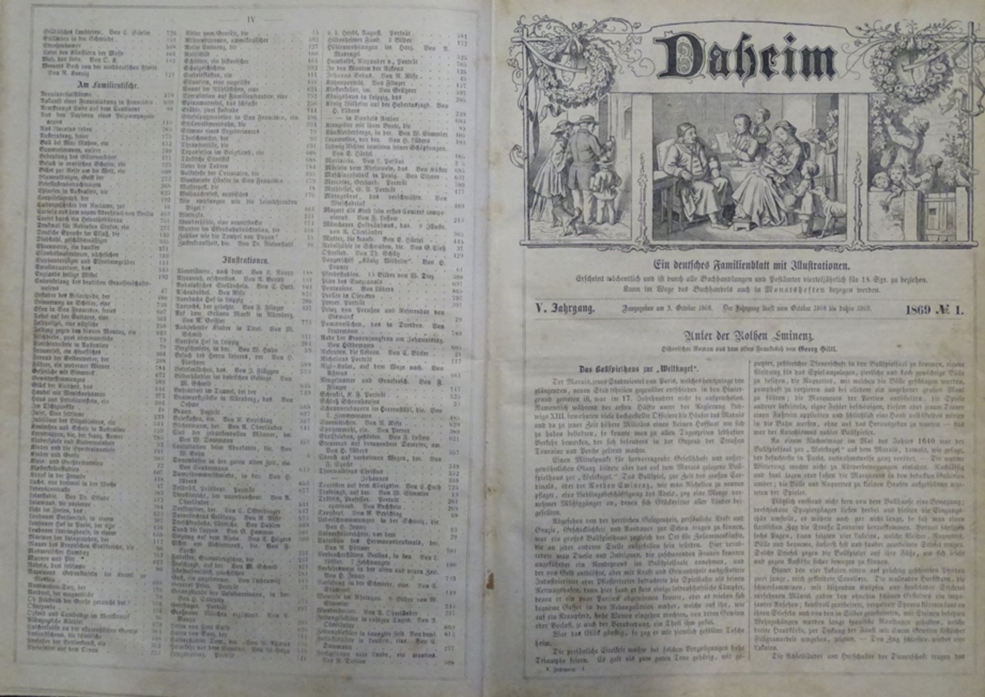 "Daheim" 1869 , Deutsches Familienblatt mit Illustrationen , Alters- und Gebrauchsspuren - Bild 4 aus 9