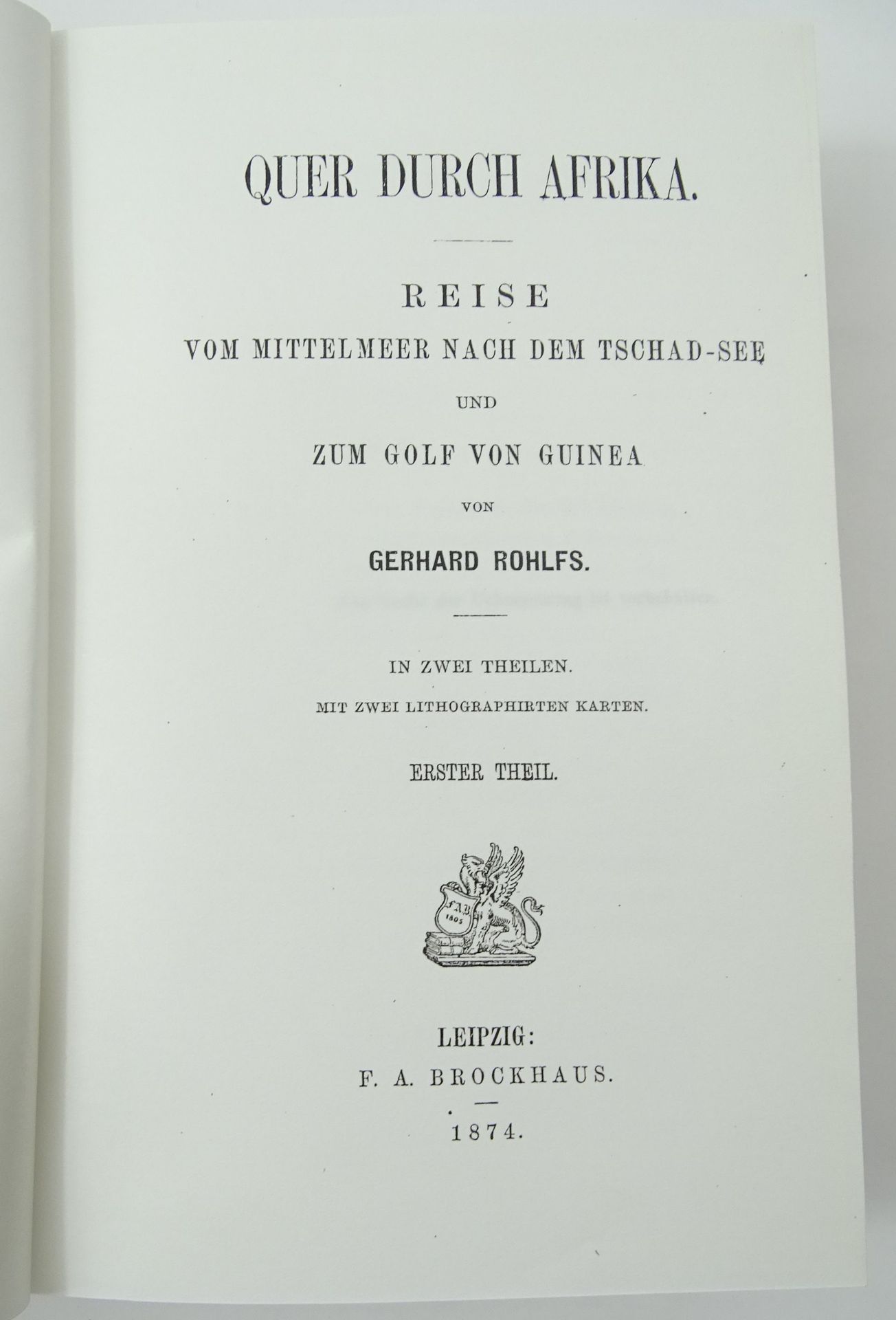 Gerhard Rohlfs, Quer durch Afrika, 1875, 2 Bände, gebundene Kopie - Bild 2 aus 5