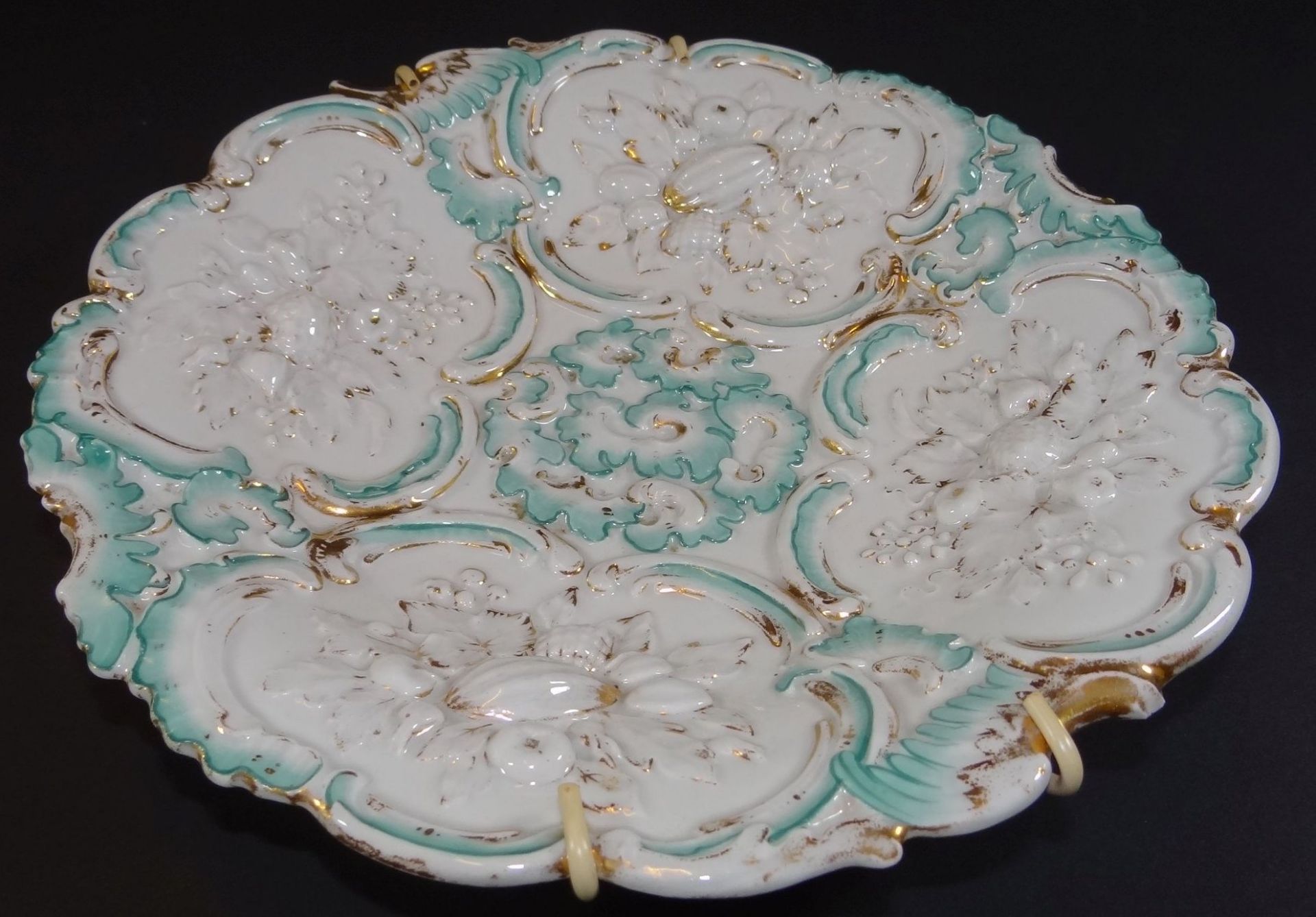 Meissen Prunkteller um 1860, Gold berieben, minimaler Chip Unterseite, D-23 cm - Bild 2 aus 6