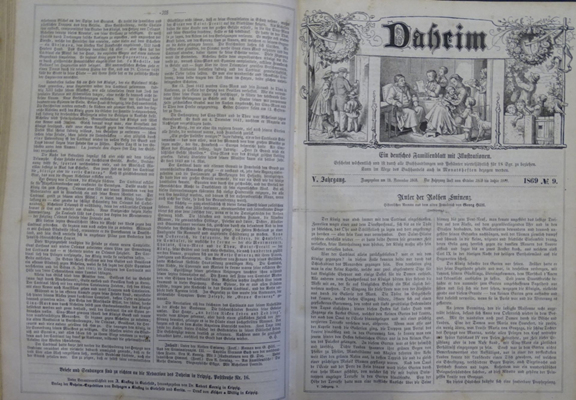 "Daheim" 1869 , Deutsches Familienblatt mit Illustrationen , Alters- und Gebrauchsspuren - Bild 6 aus 9