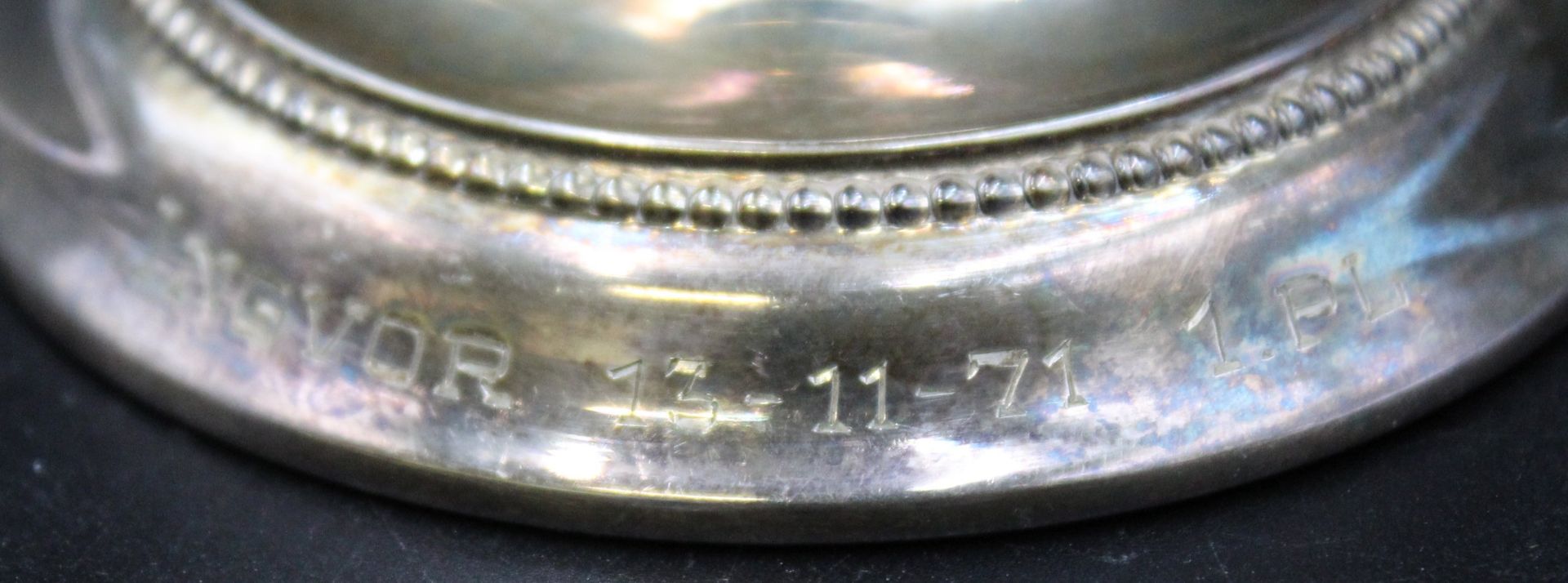 Leuchter, Sven Toxvaerd, 830er Silber, gefüllter Stand, Stand mit Gravur und Datierung, H-6,7cm, Ge - Bild 2 aus 5