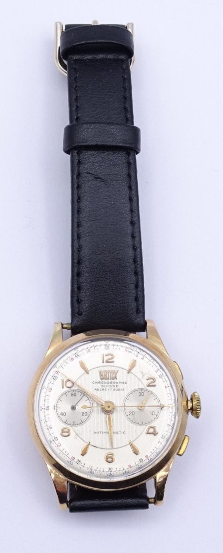 Herren Armbanduhr "Chronographe Suisse Britix",Gold 0.750 18K - Bild 5 aus 10