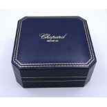 Blaue CHOPARD Uhrenbox, 13,5x12,5x6,0cm, Innen mit Altersspuren