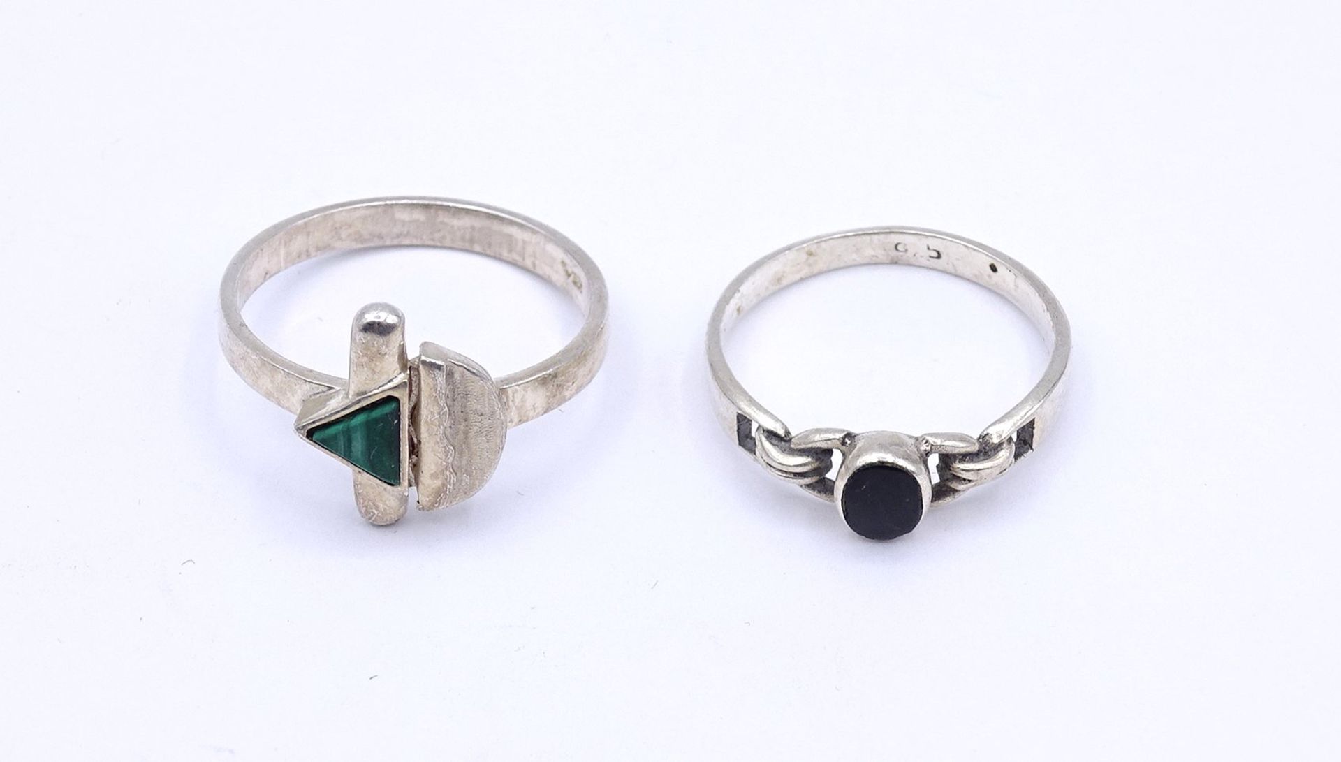 2 Silber Ringe, zus. 4,2g. RG 58 / 54 - Bild 2 aus 2