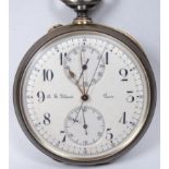 HTU-Chronometer von A.H. Rodanet (1837-1907), Silber/Gold-750- mit Stoppfunktion, schweren Gold-Mon