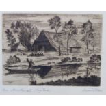 Armand VILTER (1897-1989), Am Moorkanal, Radierung, ger./Glas, RG 22 x 28cm.