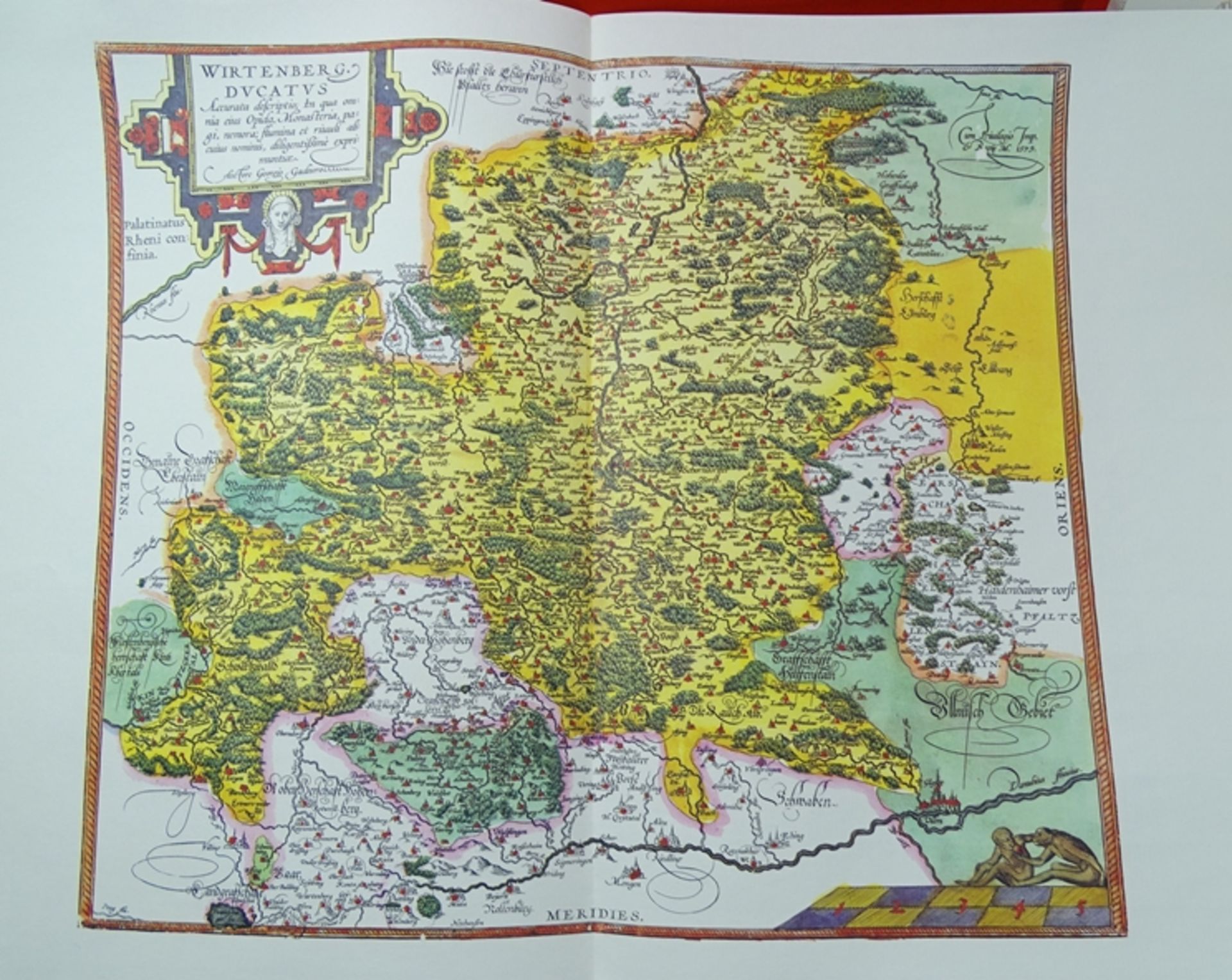 Alte Deutsche Landkarten und Städteansichten, Karton mit Drucken, teilweise farbig, gefaltet, Karto - Bild 5 aus 6
