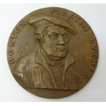 Bronzemedaille Martin Luther, 400 Jahre Reformation, 1917, Ø 8,5 cm