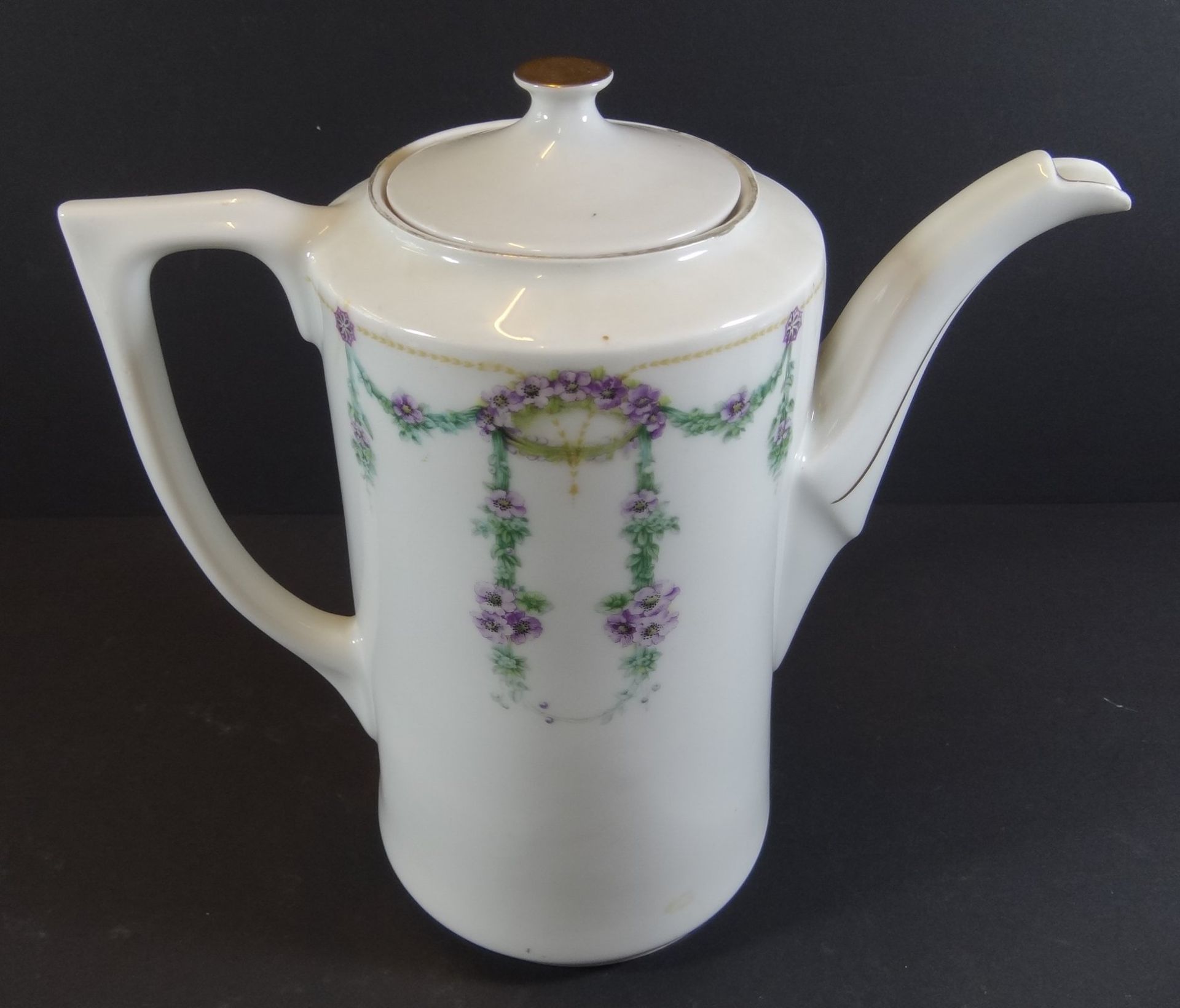 Rest-Jugendstil-Kaffeeservice "Carl Tielsch", Altwasser, Silesia, 19 Teile, aber die Gebäckteller s - Bild 3 aus 18