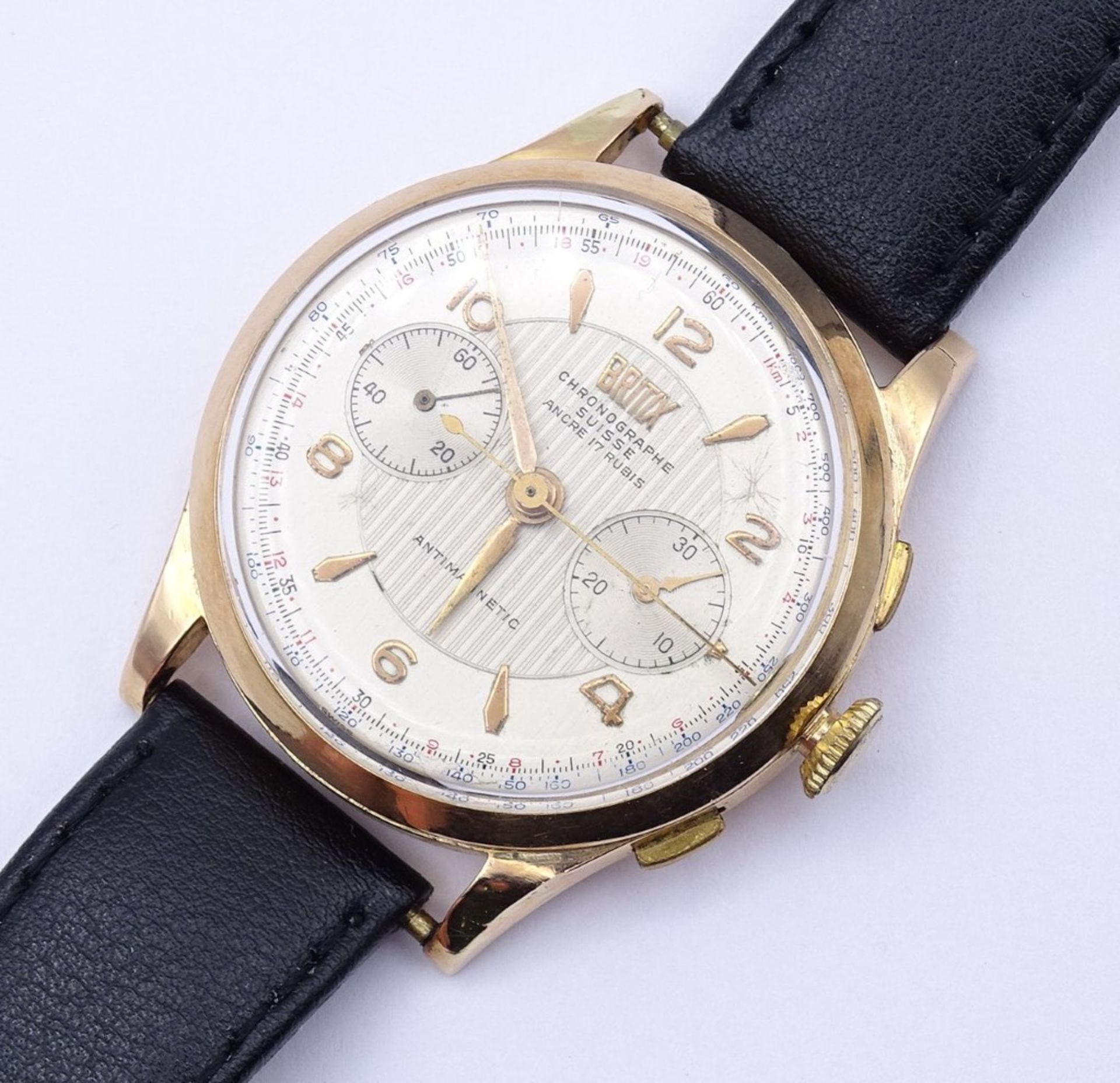 Herren Armbanduhr "Chronographe Suisse Britix",Gold 0.750 18K - Bild 7 aus 10