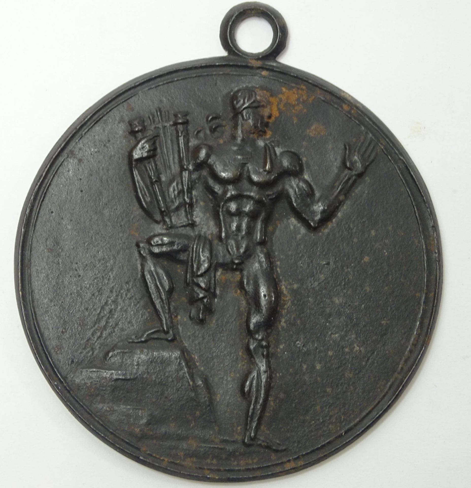 Medaille 12. Deutsches Sängerbundesfest, 75 Jahre Sängerbund, Breslau 1937, Eisenguss geschwärzt, Ø - Bild 2 aus 2