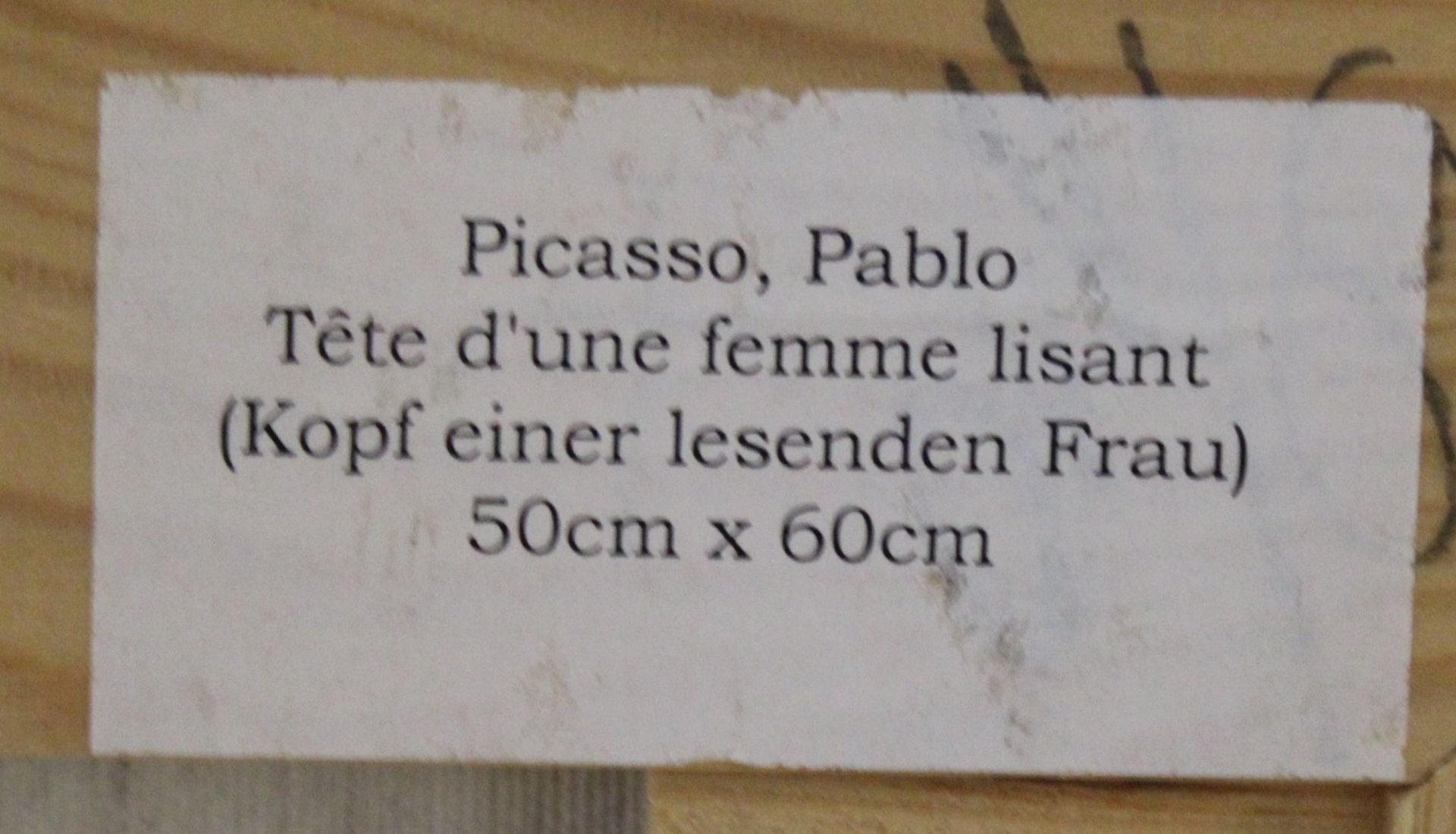 Pablo Picasso, Kopf einer lesenden Frau, Ars-Mundi, limitiert 47/499, gerahmt, RG 68 x 58,5cm. - Bild 6 aus 6