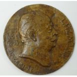 Medaille, Kupfer?, Karl v. Litzmann, auf die Kämpfe in Brzeziny 1914, Ø 10,2 cm