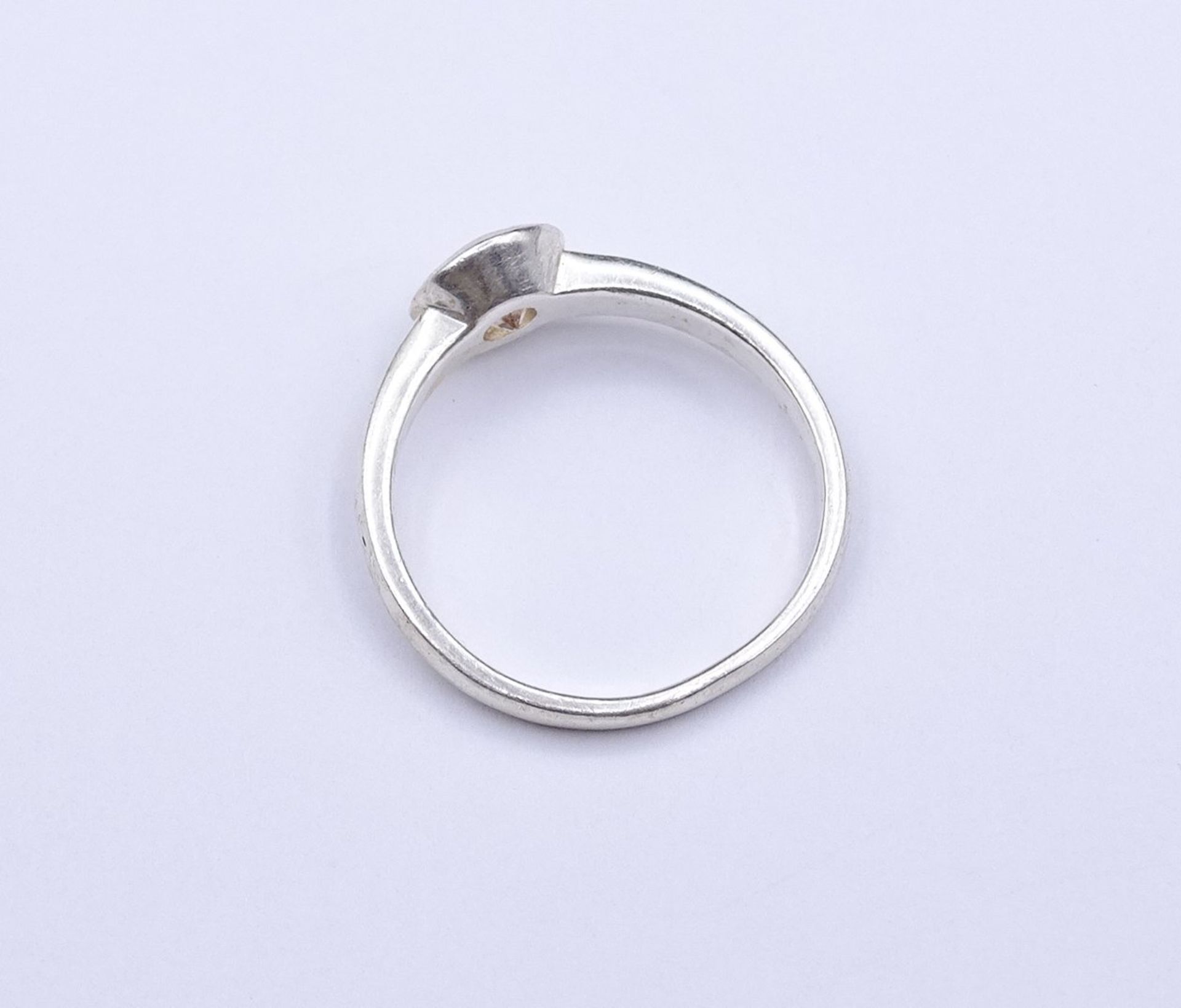Silber Ring mit einen rund facc. Stein, 0.925, 2,6g. RG 55 - Bild 3 aus 3