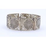 Silber Armband, Mexico, Sterling Silber, L. 17,5cm, B. 24mm, 42,2g.,