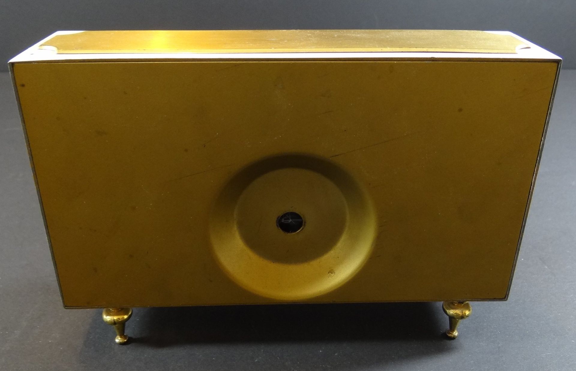 Tischuhr "Kienzle Automatik" Batteriewerk, H-12 cm, B-18 cm - Bild 3 aus 5